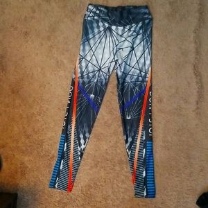 Workout leggings says "dont stop" down both legs